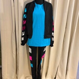 Colorful Striped Hip Hop Dance Costume